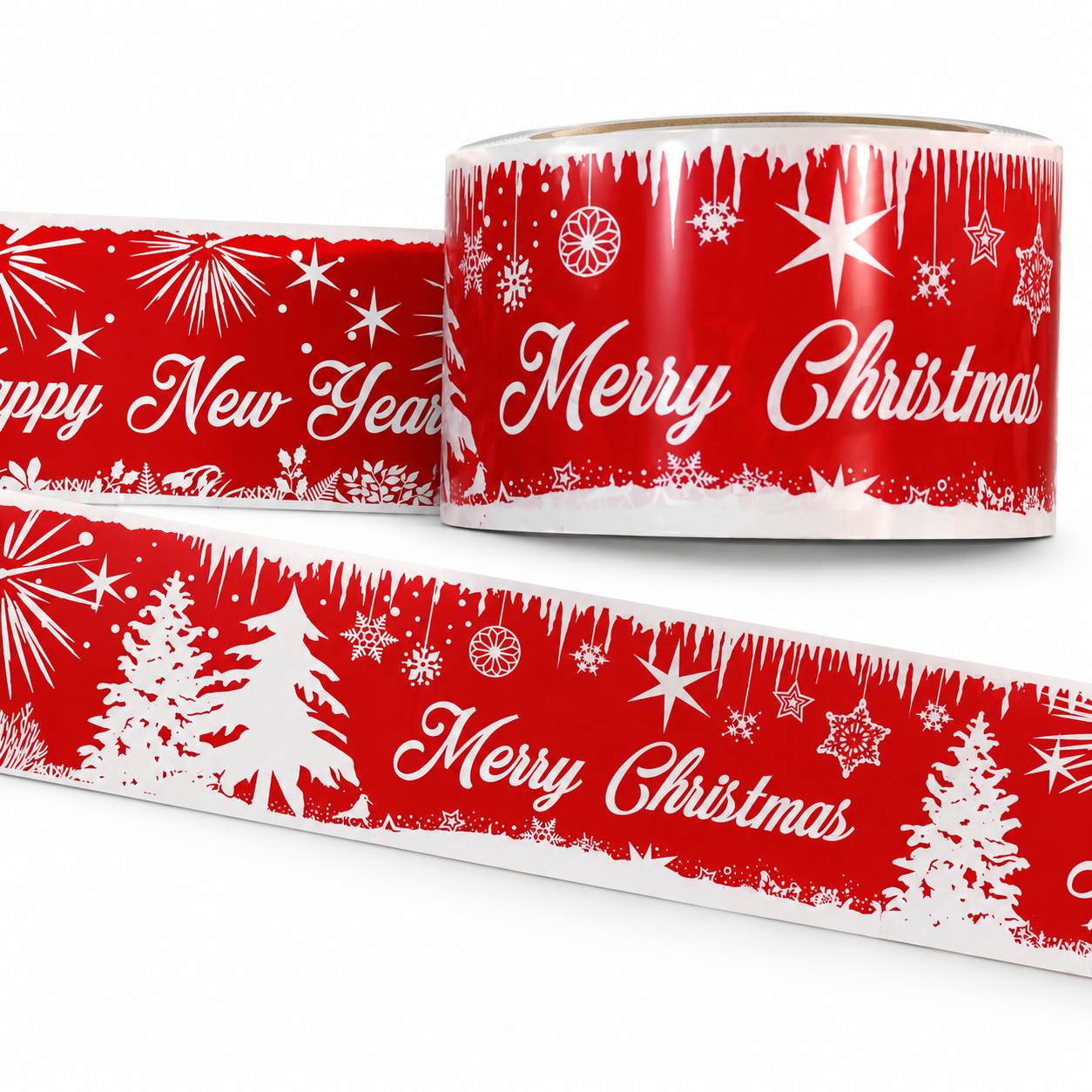 Bedrucktes Klebeband Weihnachten Papier / PVC 2 Merry Christmas PVC Klebeband rot