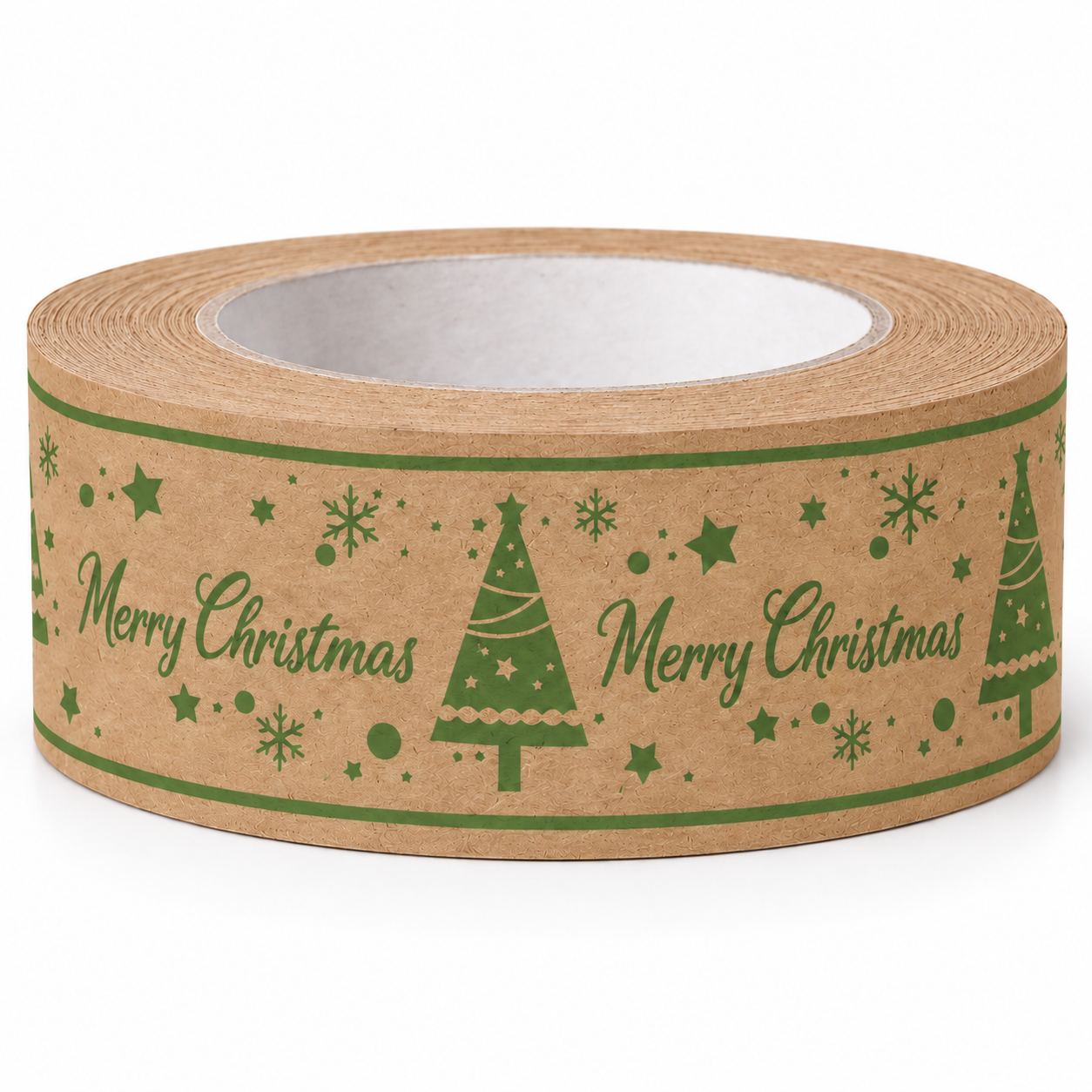 Bedrucktes Klebeband Weihnachten Papier / PVC 4 Merry Christmas Papierklebeband grün